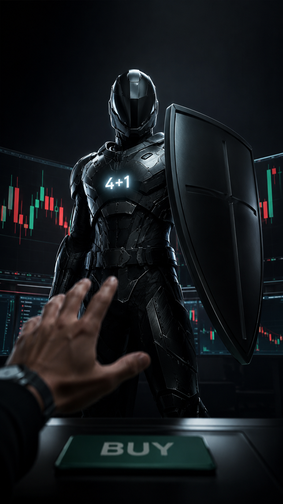 GO4+1 Market Warrior shielding a trader from an impulsive trade